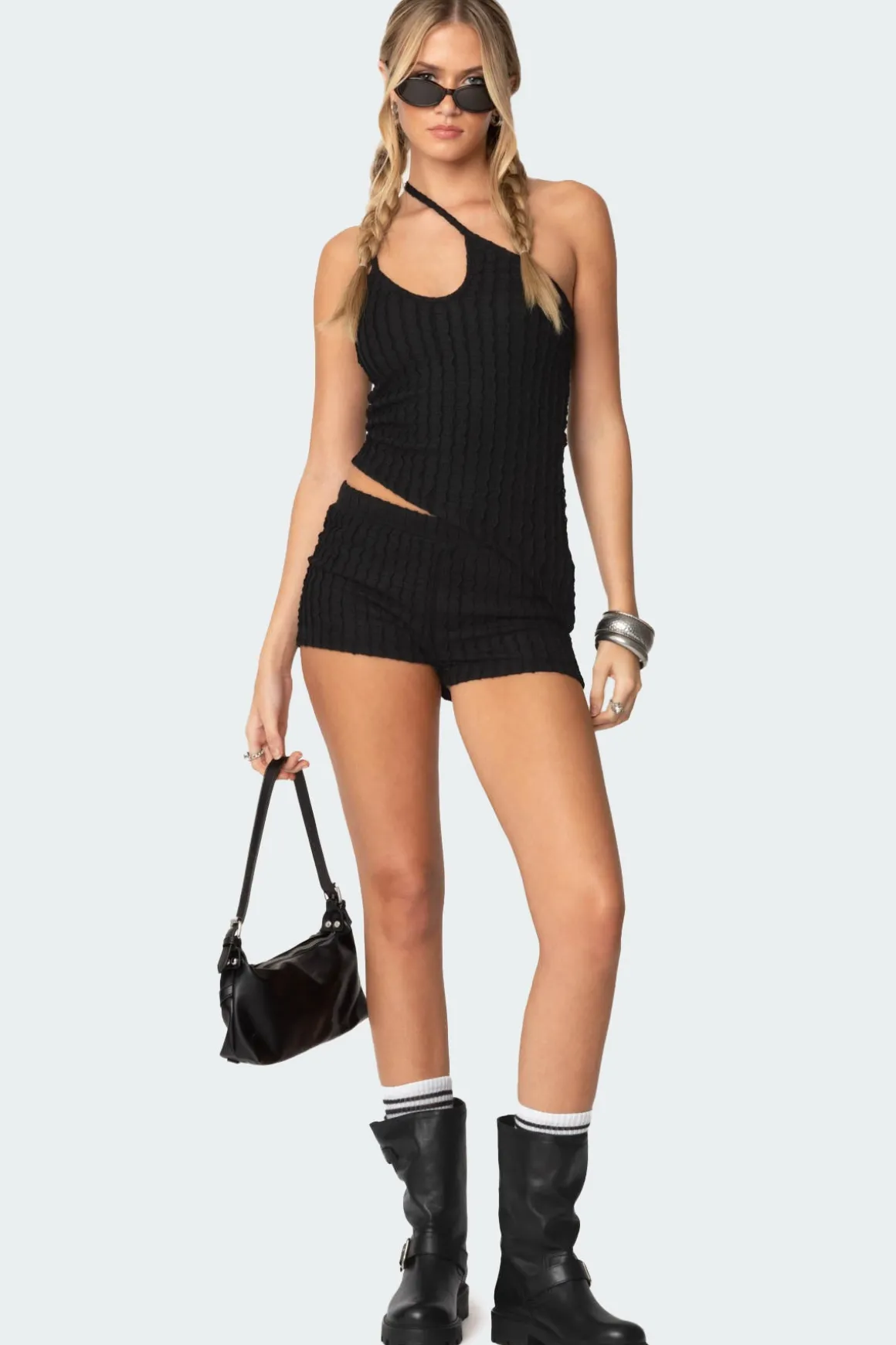 Phoebe Textured Knit Shorts