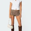 Phoeby Houndstooth Plaid Shorts