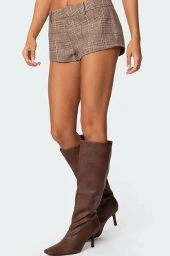 Phoeby Houndstooth Plaid Shorts