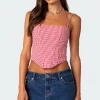 Pippa Gingham Lace Up Corset