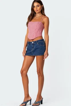 Pippa Gingham Lace Up Corset