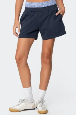 Plaid Boxer Detail Sweat Shorts