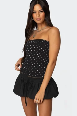 Polka Dot Built In Bra Tube Top