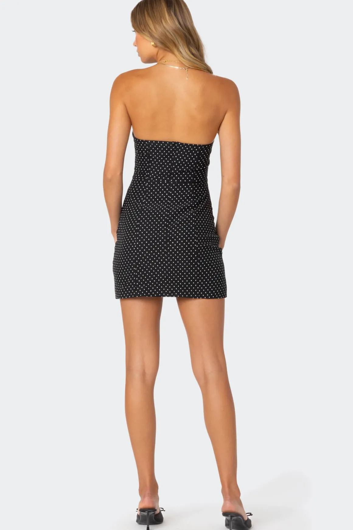 Polka Girl Button Front Mini Dress