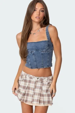 Pollie Denim Bustier Top