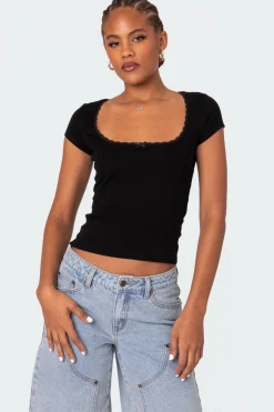 Priscilla Lace Trim T Shirt