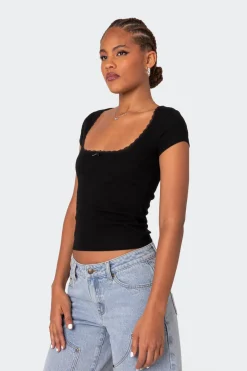 Priscilla Lace Trim T Shirt