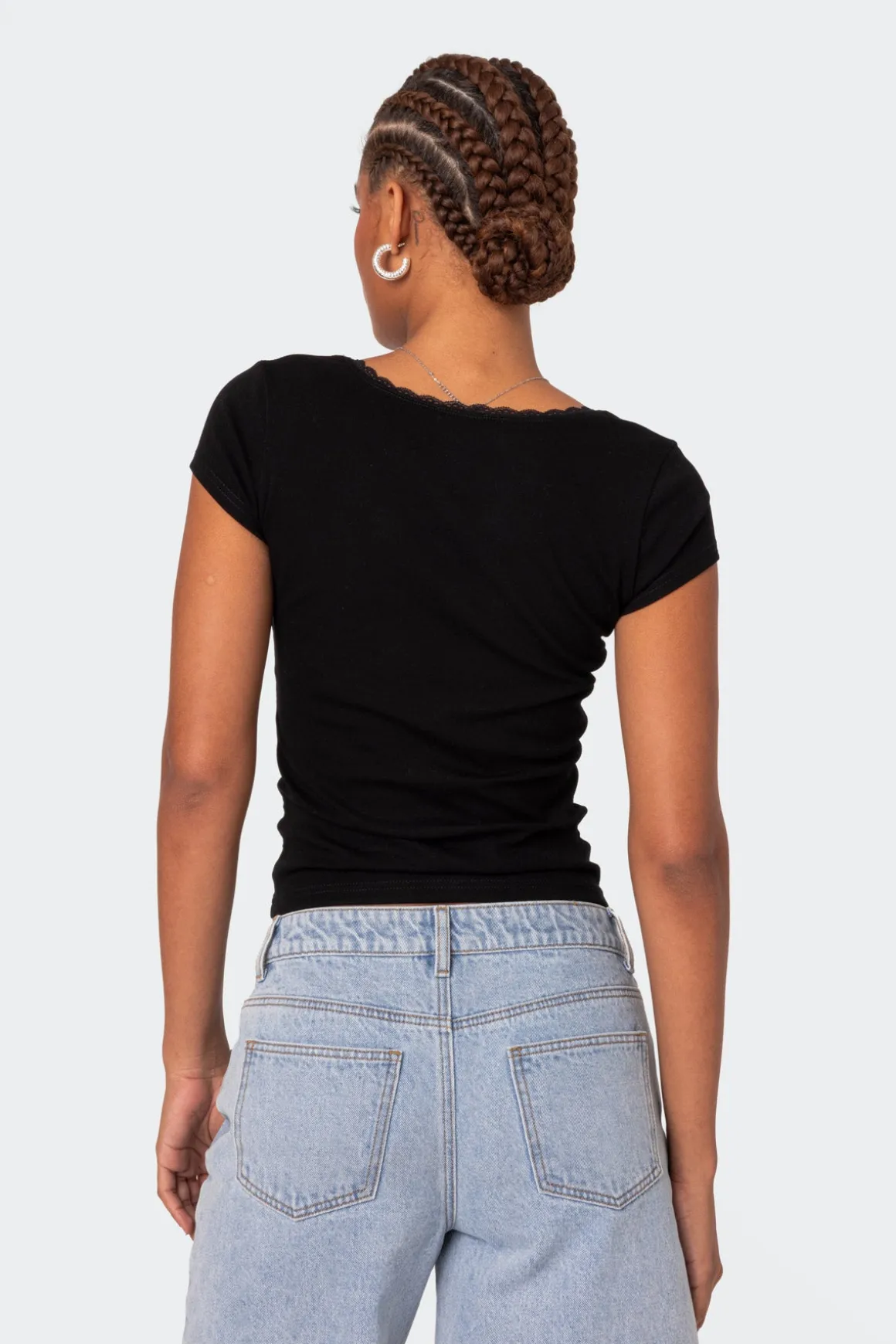 Priscilla Lace Trim T Shirt