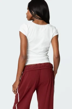 Priscilla Lace Trim T Shirt