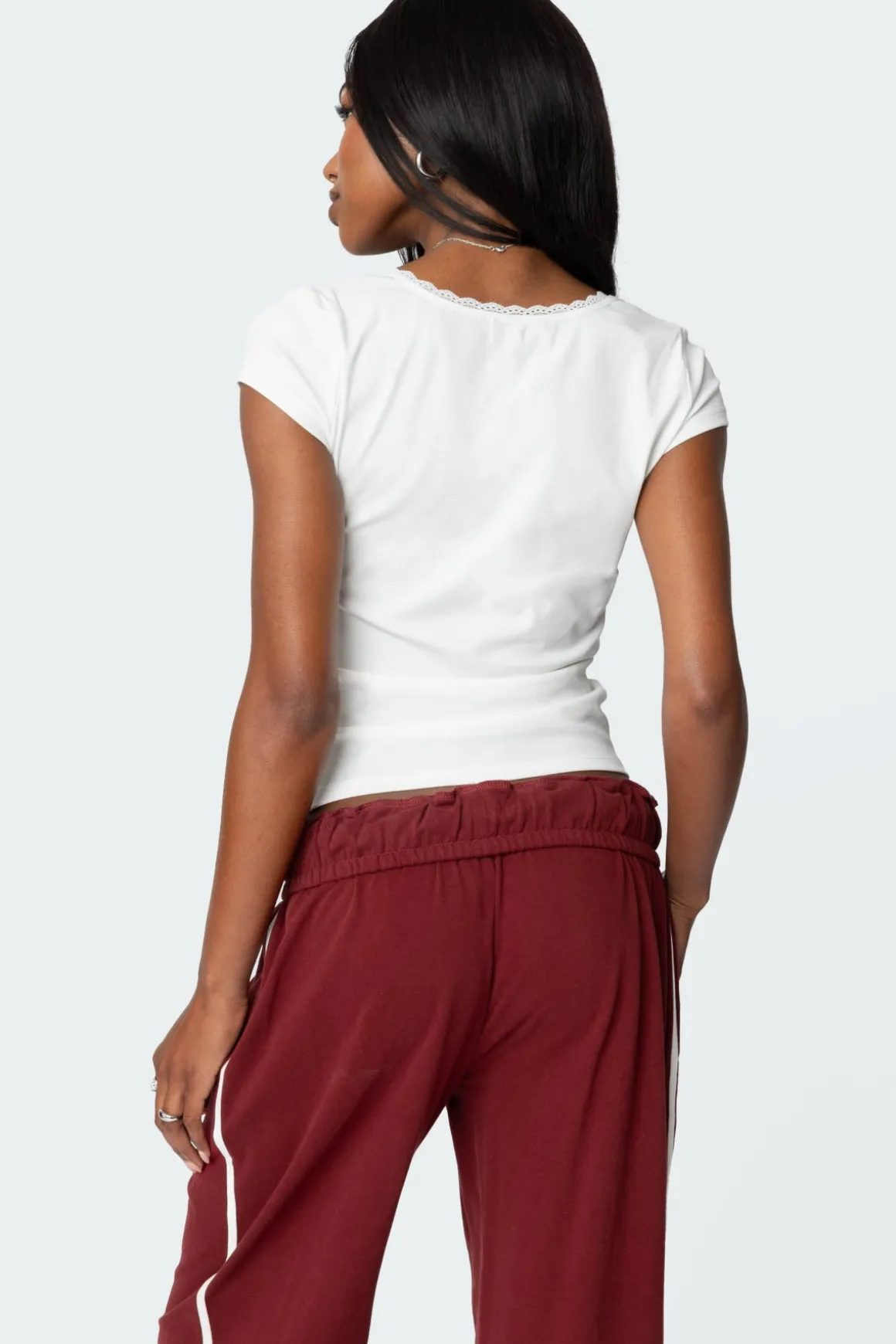 Priscilla Lace Trim T Shirt