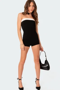 Priyah Contrast Fold Over Romper