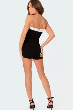Priyah Contrast Fold Over Romper