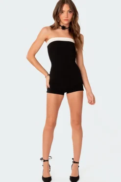 Priyah Contrast Fold Over Romper