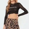 Queen Rhinestone Mesh Top