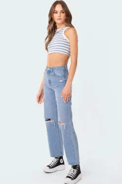 Racer Back Cropped Tank Top