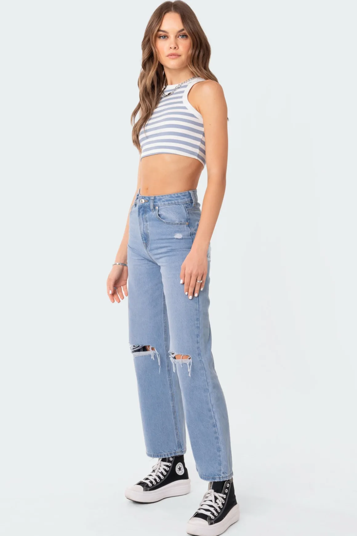 Racer Back Cropped Tank Top