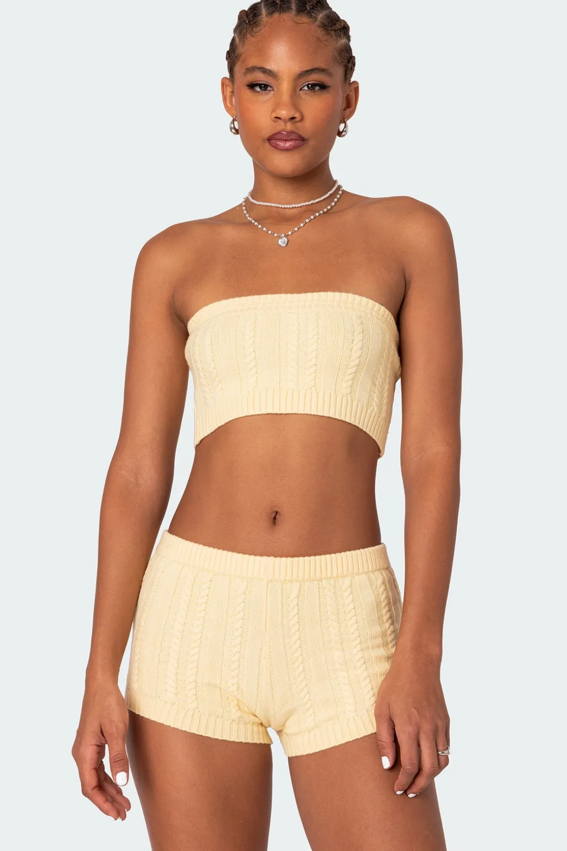 Raegan Cable Knit Bandeau Top