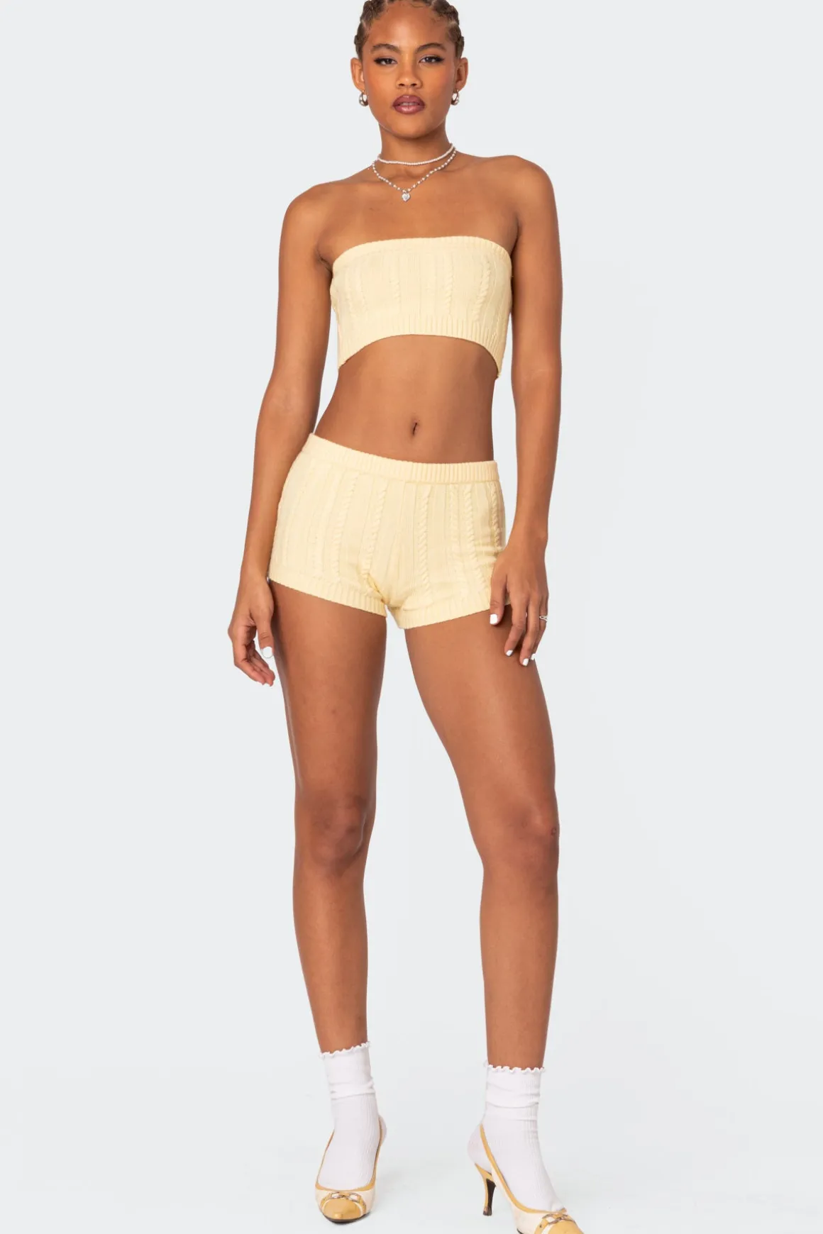 Raegan Cable Knit Bandeau Top