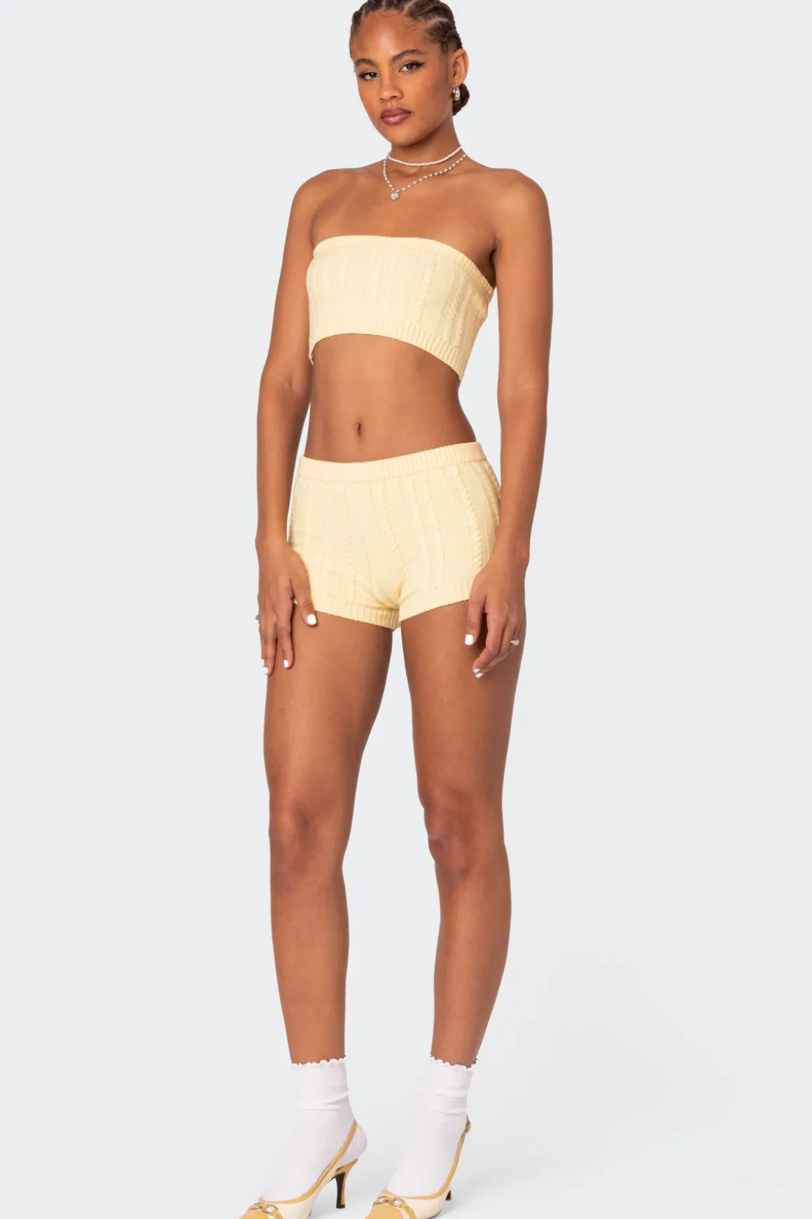 Raegan Cable Knit Bandeau Top