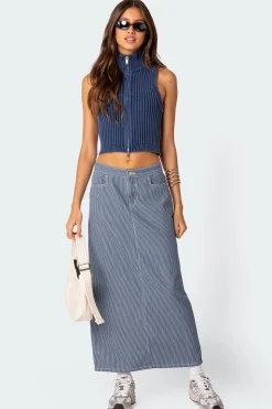 Railroad Denim Maxi Skirt