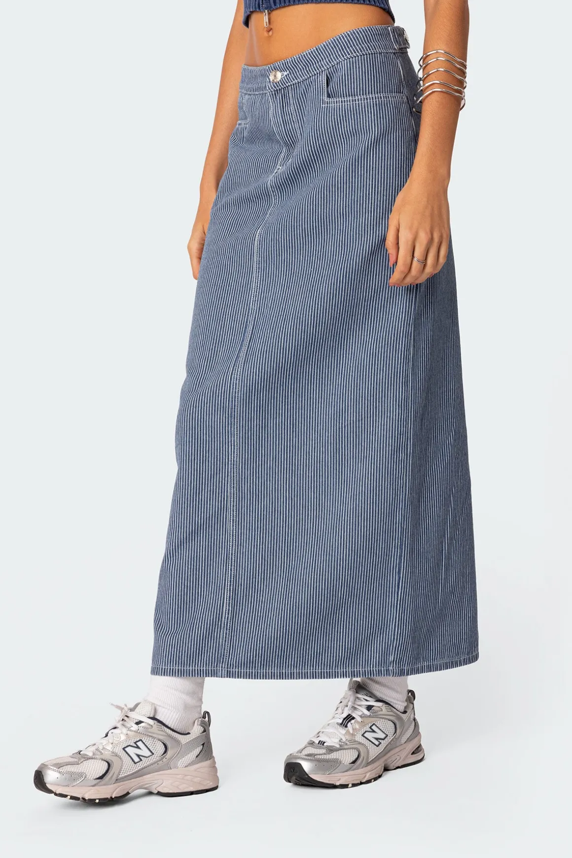 Railroad Denim Maxi Skirt