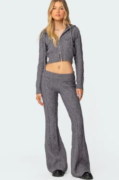 Ray Cable Knit Flared Pants
