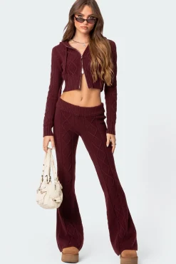 Ray Cable Knit Flared Pants