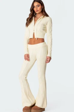 Ray Cable Knit Flared Pants