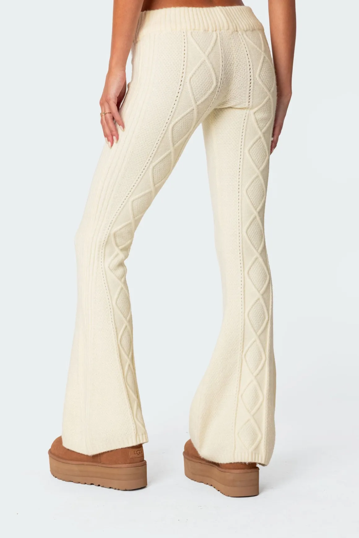 Ray Cable Knit Flared Pants