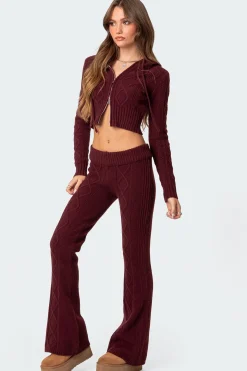Ray Cable Knit Hooded Cardigan