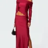 Reema Shiny Slit Maxi Skirt