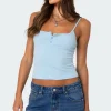 Ribbed Henley Tank Top