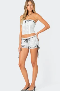 Ribbon Lacey Eyelet Shorts