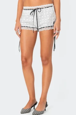 Ribbon Lacey Eyelet Shorts
