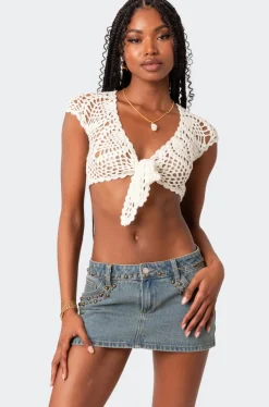 Rocco Tie Front Crochet Top