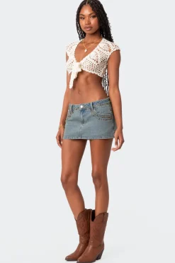 Rocco Tie Front Crochet Top