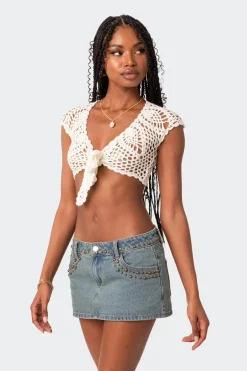 Rocco Tie Front Crochet Top
