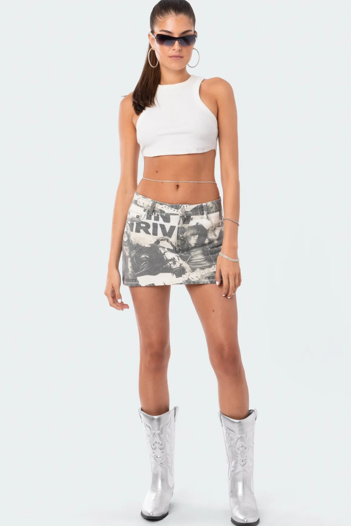 Rock Washed Denim Skirt