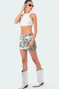 Rock Washed Denim Skirt