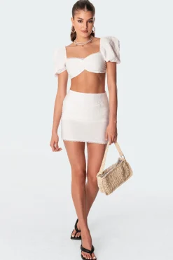 Romy Linen Look Crop Top