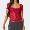 Roxana Sheer Lace Top