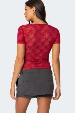 Roxana Sheer Lace Top
