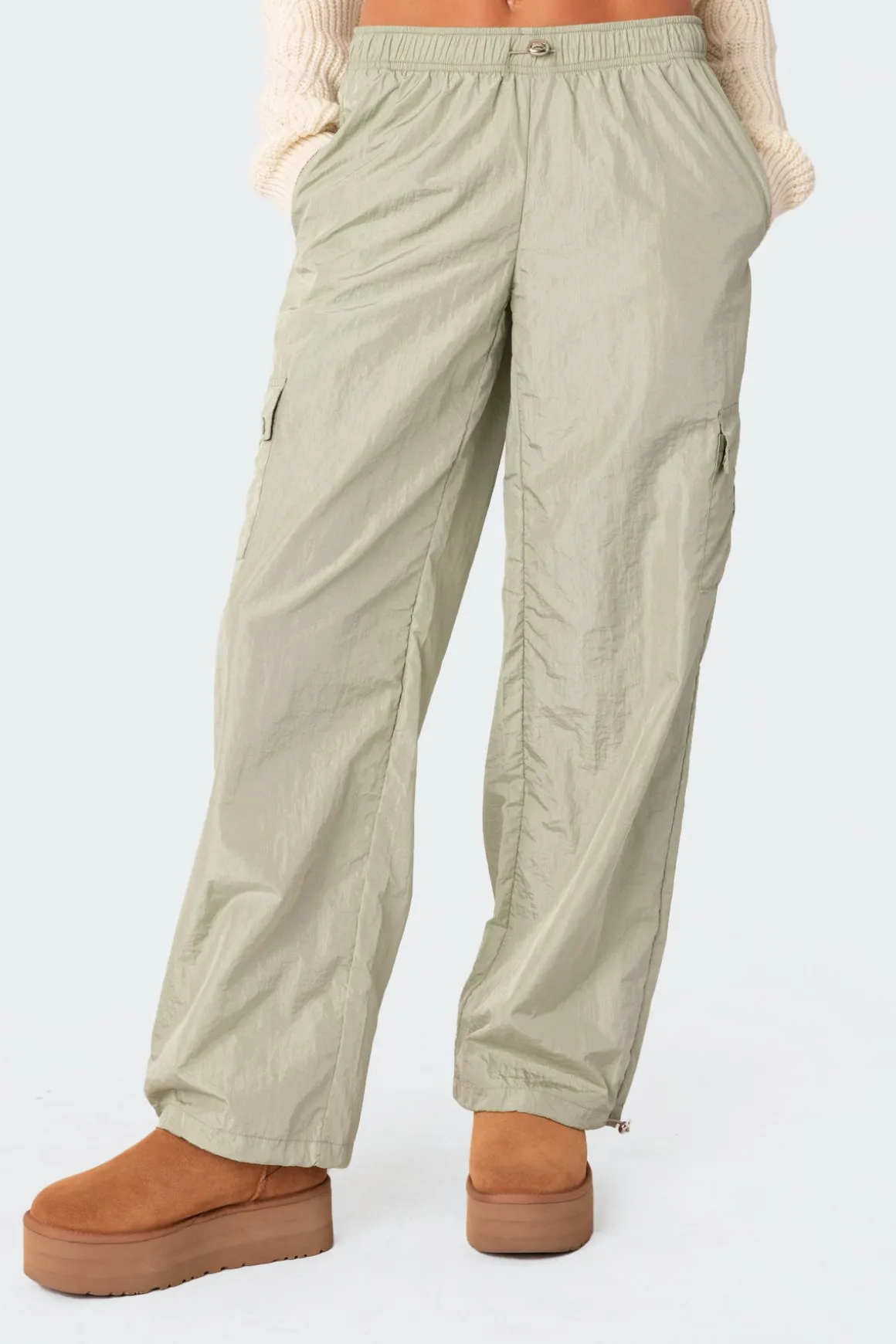 Roy Low Rise Nylon Cargo Pants