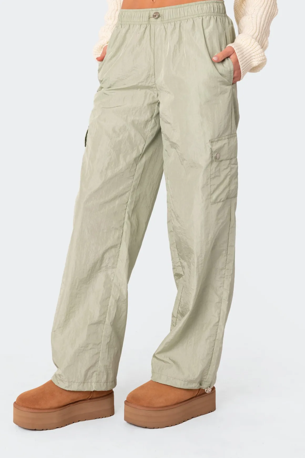 Roy Low Rise Nylon Cargo Pants