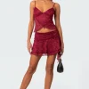 Ruby Ruffle Lace Mini Skirt