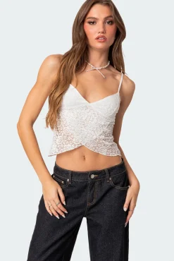 Ruby sheer lace tank top