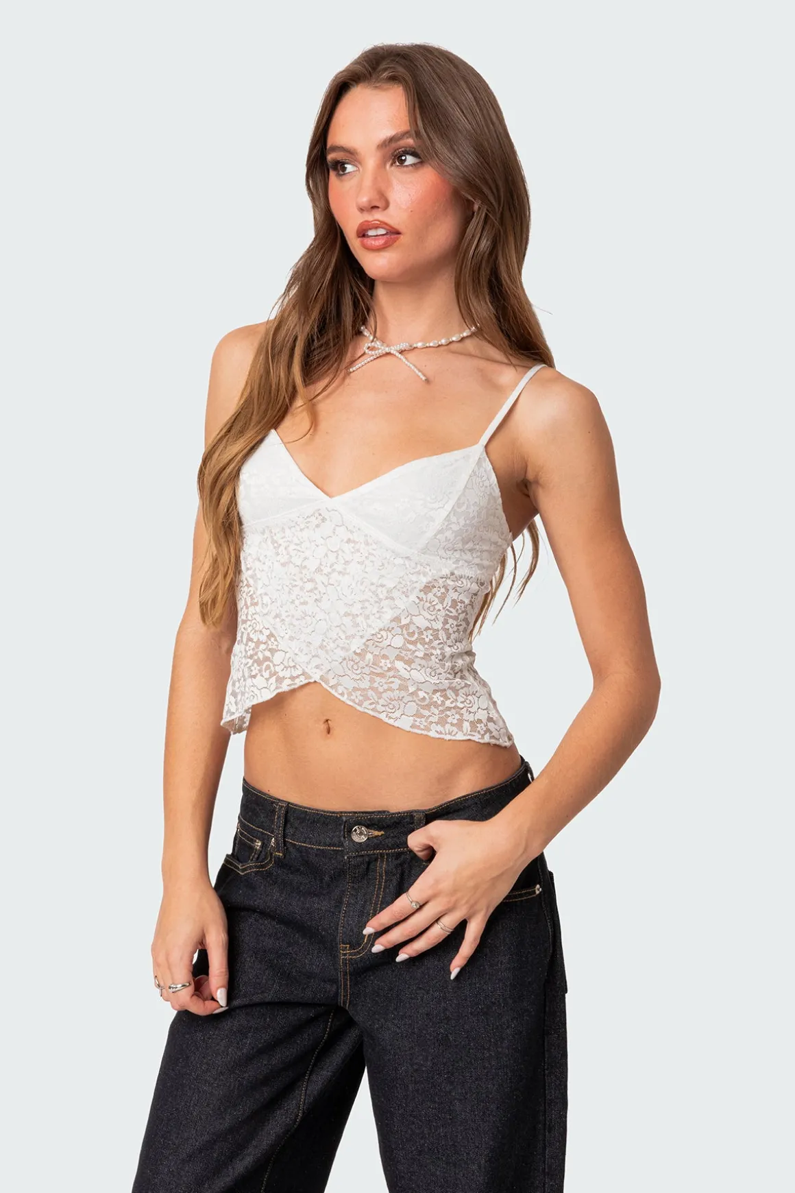Ruby sheer lace tank top