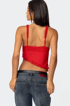 Ruffled Asymmetric Tank Top