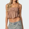 Rylie Textured Chiffon Flare Top