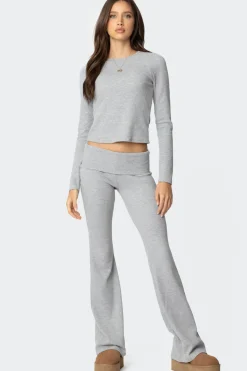 Sab Fold Over Waffle Knit Pants
